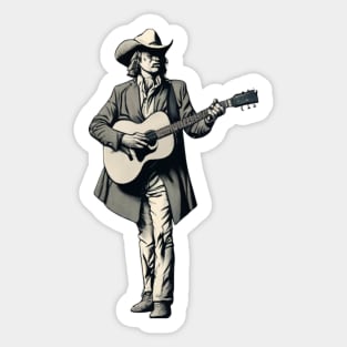 Dwight Yoakam Playing Guitar Sticker